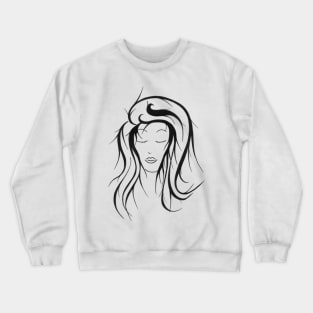 Black and white woman with retro hair style Crewneck Sweatshirt